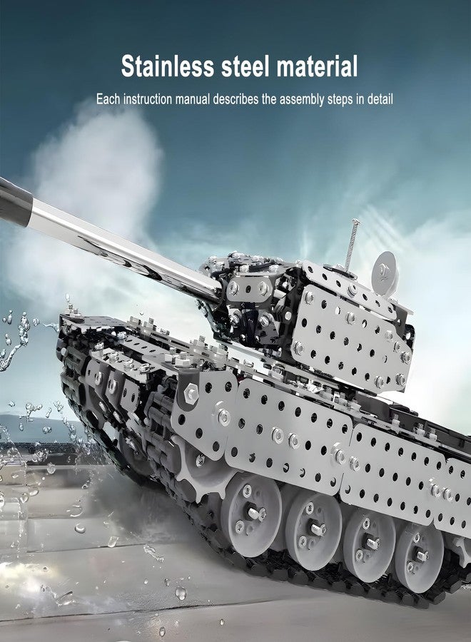HI-REEKE 3D Metal Puzzle Set, Military Battle Tank Model Toy STEM Building Kit for Adult Gift-843PCS - Image 2